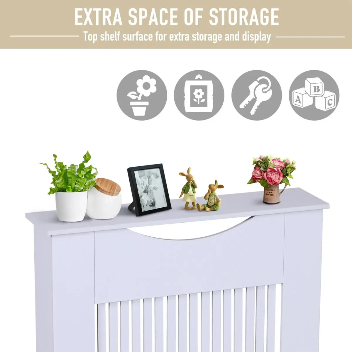 FENGHAUNG White Radiator Cover Mdf Wooden Radiator Cover