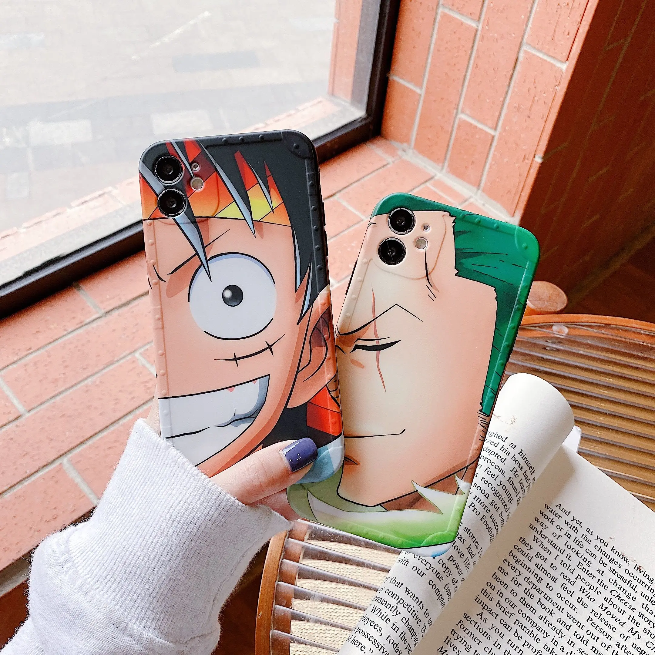 One Luffy Zoro Chopperr Piece Cartoon Designs Anime Figures For iPhone 12 Pro Max XR Xs Max 7 8 Plus Soft IMD Phone Cover Case