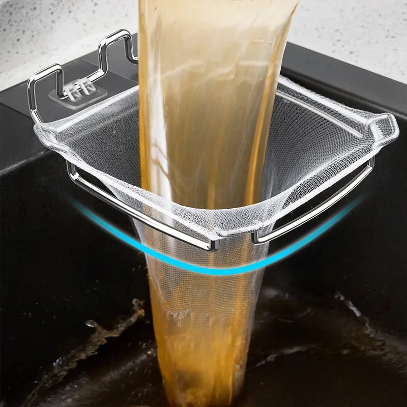 Sink Filter Drain Rack Stainless Steel Kitchen Sink Filter Mesh Bag Stand Waste Garbage Net Shelf Sink Corner Mesh Strainer New