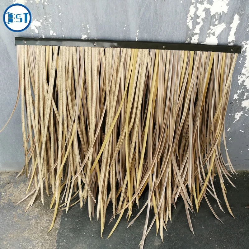 PVC PE fireproof artificial thatch plastic synthetic thatch roll water reed thatch