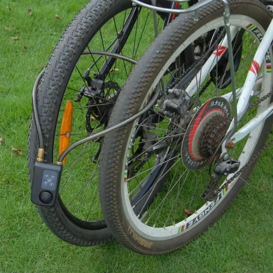 Black 105dB Loud Alarm Security Chain Lock 40/80/120cm ABS Material with Steel Cable for Bicycle Use