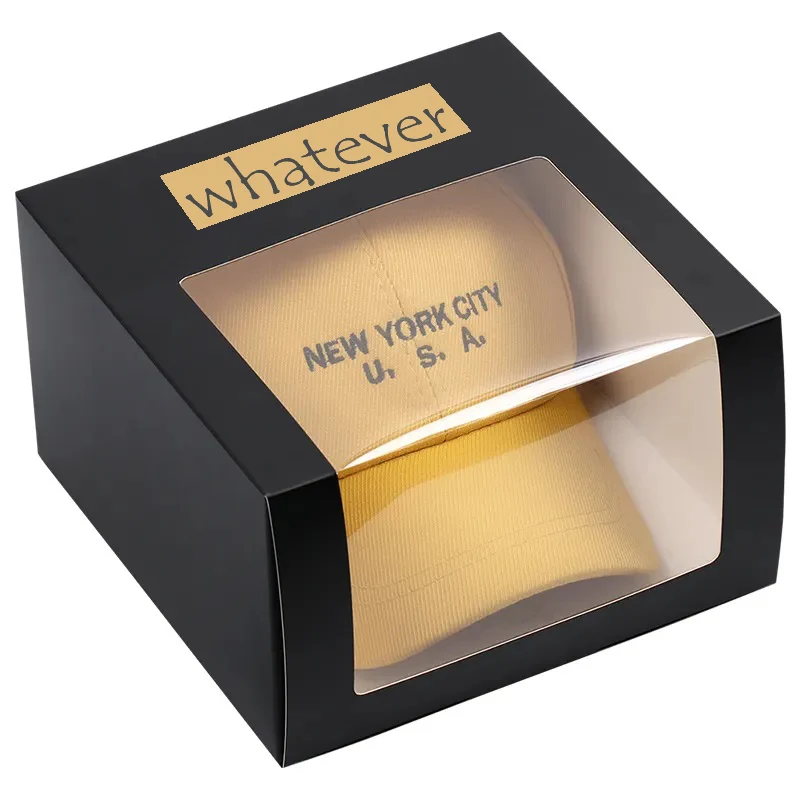 Custom Logo Eco Friendly Paper Baseball Hat Boxes Packaging Baseball Window Gift Box For Magnetic Paper Foldable Gift Box