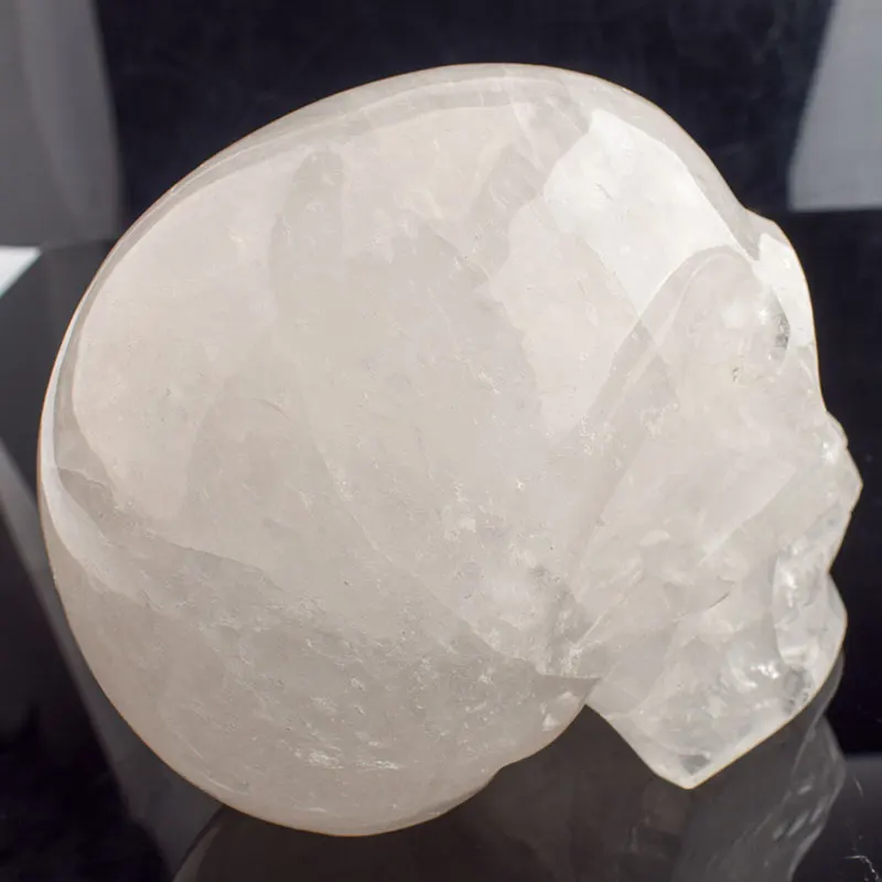 
Life Size 100% Natural Hand Carved Clear Crystal Skull 