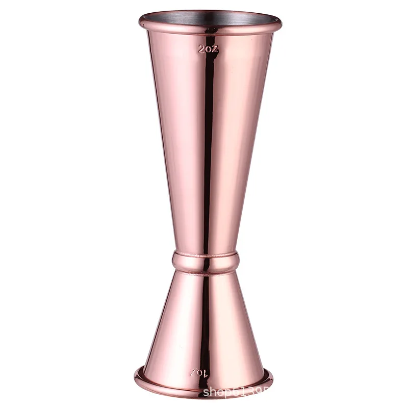 Custom Logo Stainless Steel Ounce Cup Double-end Curled Measuring Glass Double-headed Jigger Bar Tools