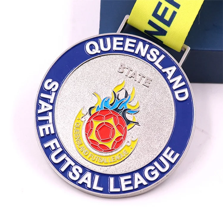 Custom 3D metal gold silver bronze american sport soccer football medal