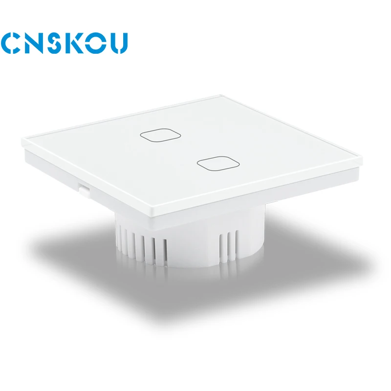 CNSKOU EU 2 Gang 2 Way 10 A Single Wire Water Proof Wall LED Light Touch Switch