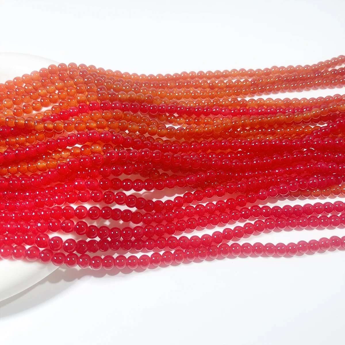 140Pcs/Strand 6mm Colorful Glass Beads Round Loose Spacer Beads for DIY Bracelet Necklace Jewelry Making Accessories