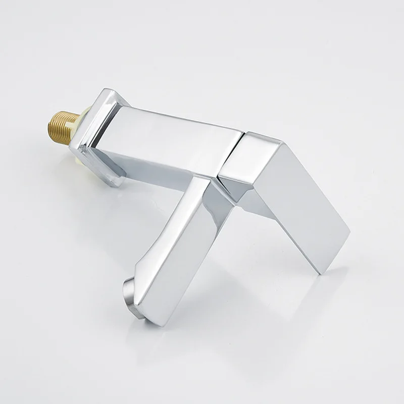 Factory Supplier Cheap Price Bathroom Sink Tap Chrome Single Lever Wash Face Single Cold Water Wash Hand Zinc Square Basin Tap