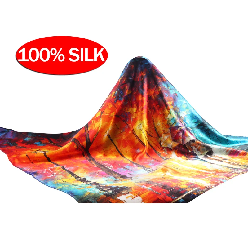 2024 New Arrival OEM Service 100% Silk Scarf High Quality Best Design Digital Print Women Scarf Luxury For Wholesale