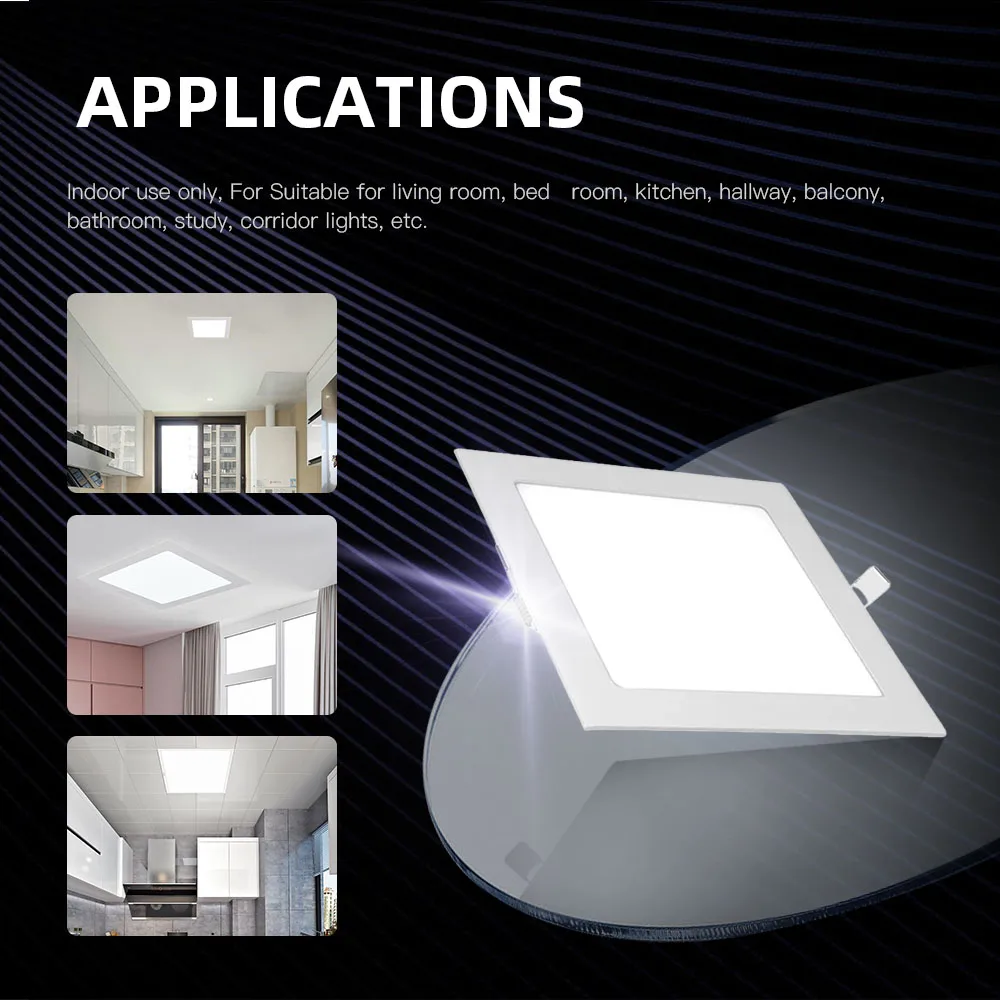 Suspending Ceiling Workshop Triac Dimmable Energy Saving Downlight Led Panel Light for Supermarket Office Kitchen 80 -15 - 40