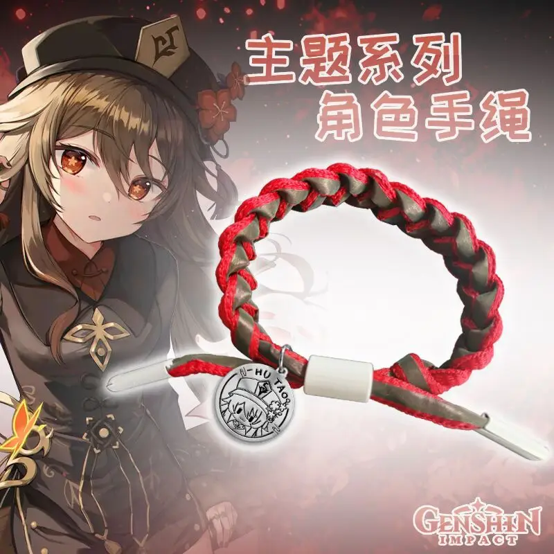 20 Designs Anime Fashion Jewelry Bracelet Genshin impact Reflective Woven bracelet Adjustable Sweet Eye of God Game Bracelet
