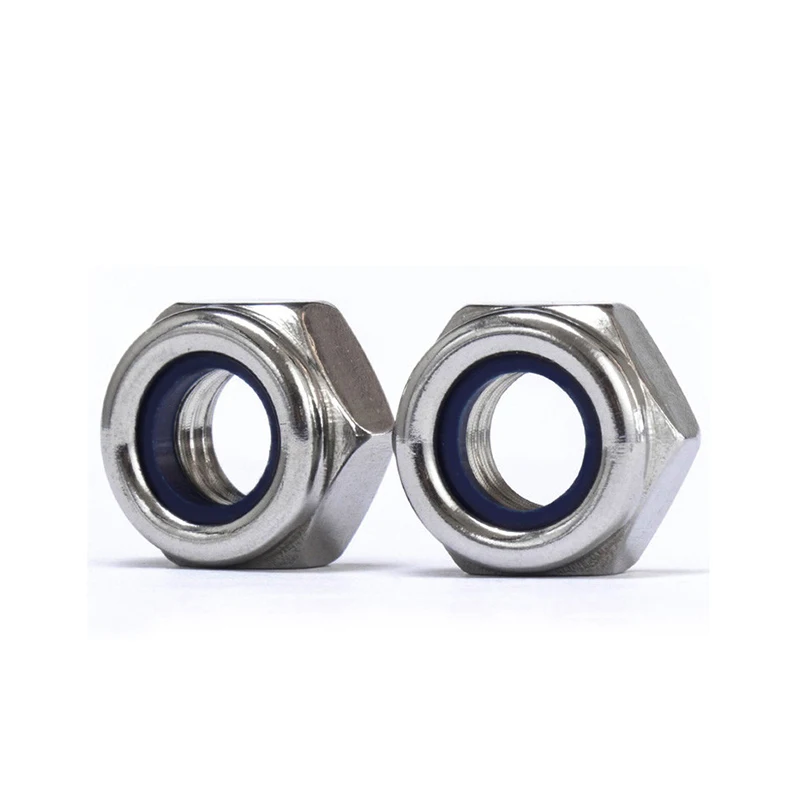 Hex Lock Nuts Stainless Steel Six Angle M5 M12 M4 1/4 Inch Customized Hexagonal Locknuts