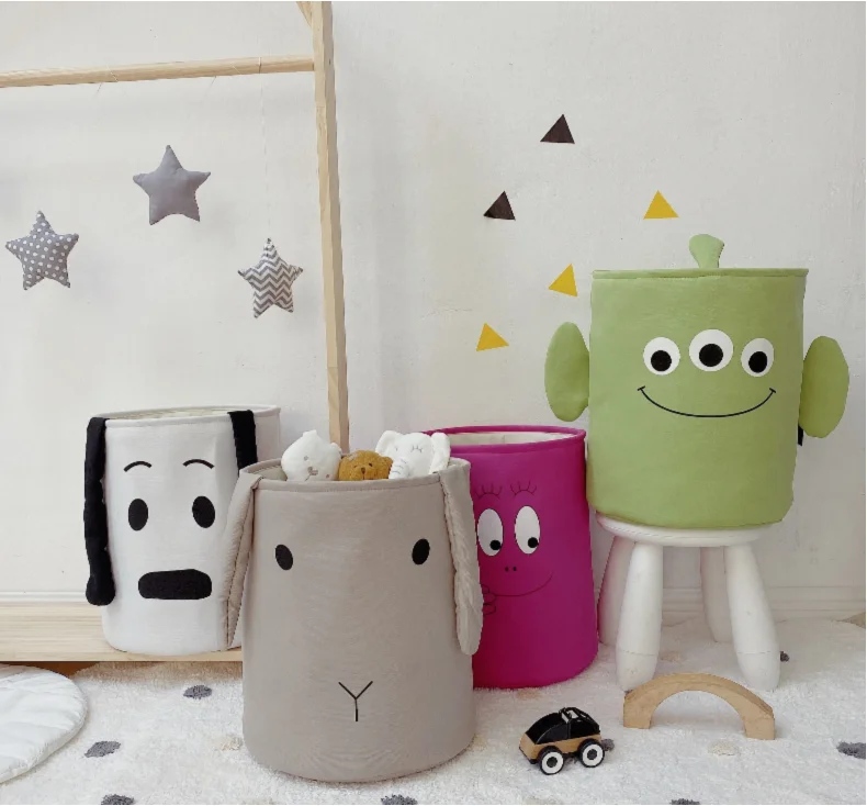 Large Cartoon Folding Laundry Basket Dirty Clothes Storage Basket For Kids Toys Organizers Basket Sundries Storage Barrel