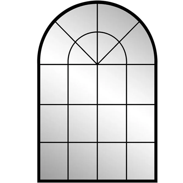 Metal framed Design Wholesale Floor Mirror Classic Large Vintage Decoration Arch Window Mirrors Metal Garden Wall Mirror