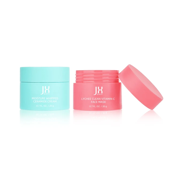 Wholesale 5 10 20 30 50 ml double wall plastic cosmetic jar empty lip scrub container face cream jar with screw lid