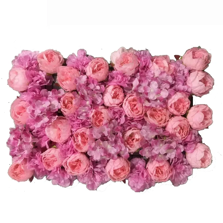 Flowers wall artificial wedding decorations artificial flowers cherry color light pink style Customized flower wall
