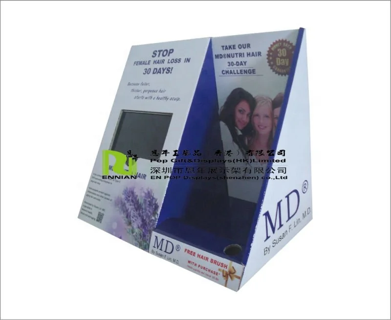 cardboard counter displays with LCD video player paper display cardboard pop display