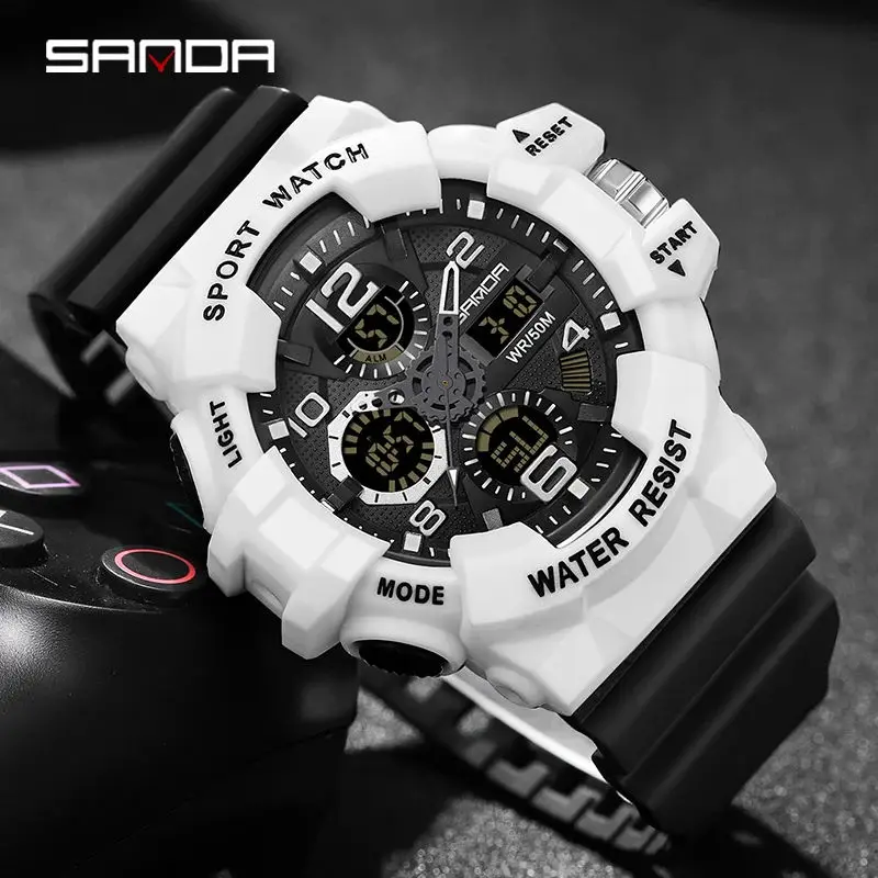 SANDA 3168 2024 Brand G- Style Watch Men Digital Shock Sports Watches For Man Waterproof Electronic Wristwatch Mens