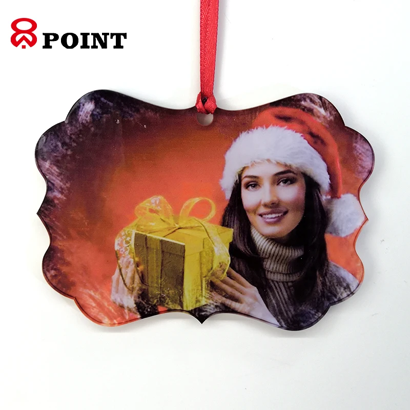 2022 NEW Sublimation Acrylic ornament Blank clear Xmas Decoration Custom printing ornament