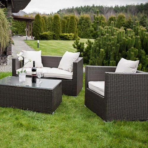 Летнее время 2021 поли ротанга садовый патио мебель набор Водонепроницаемый гостиной секционный диван u-образный диван