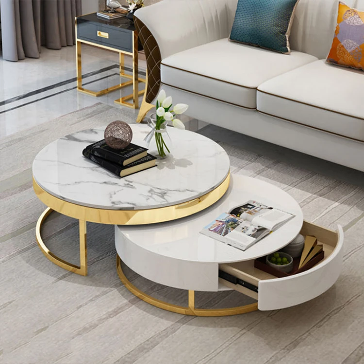 Hot Selling Living Room Furniture Combination High-Quality Sofa Edge Square Coffee Table Set