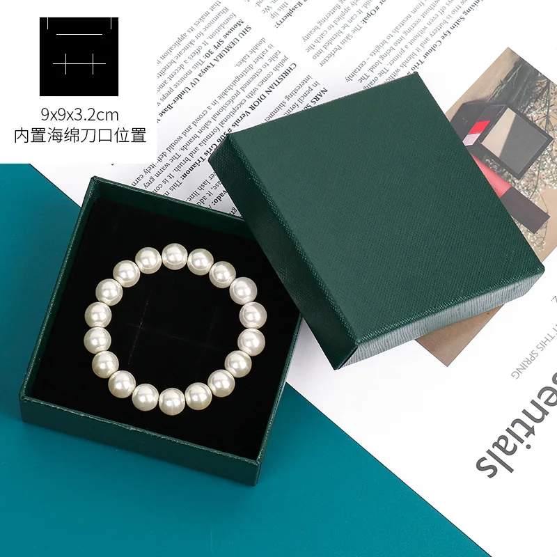 Wholesale Custom Logo Retro Dark Green Jewelry Box Earrings Necklace Bracelet Jewelry Box