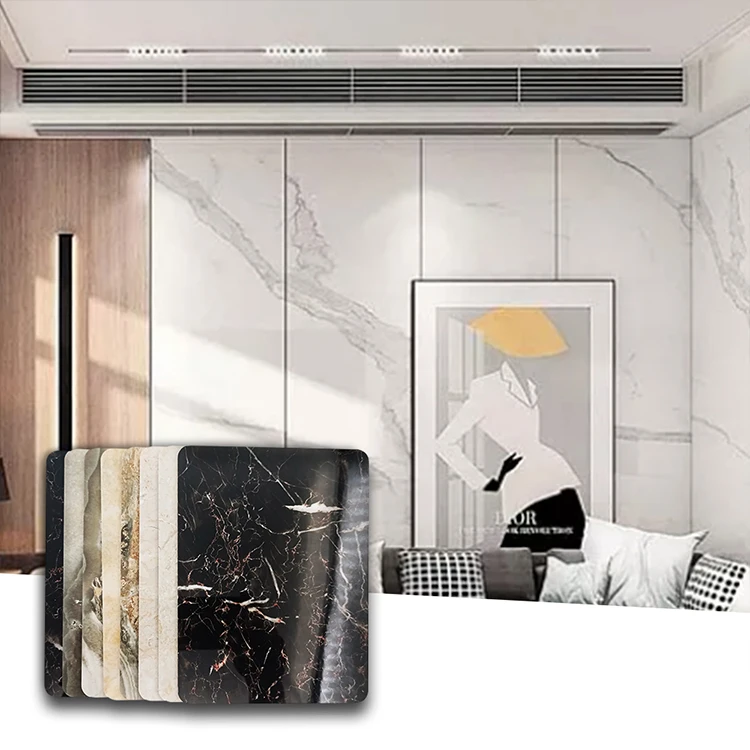 New 3mm Uv Marble Acrylic Plastic Ceiling Translucent Decorative 3D Pvc Sheet Wall Covering Panel Board