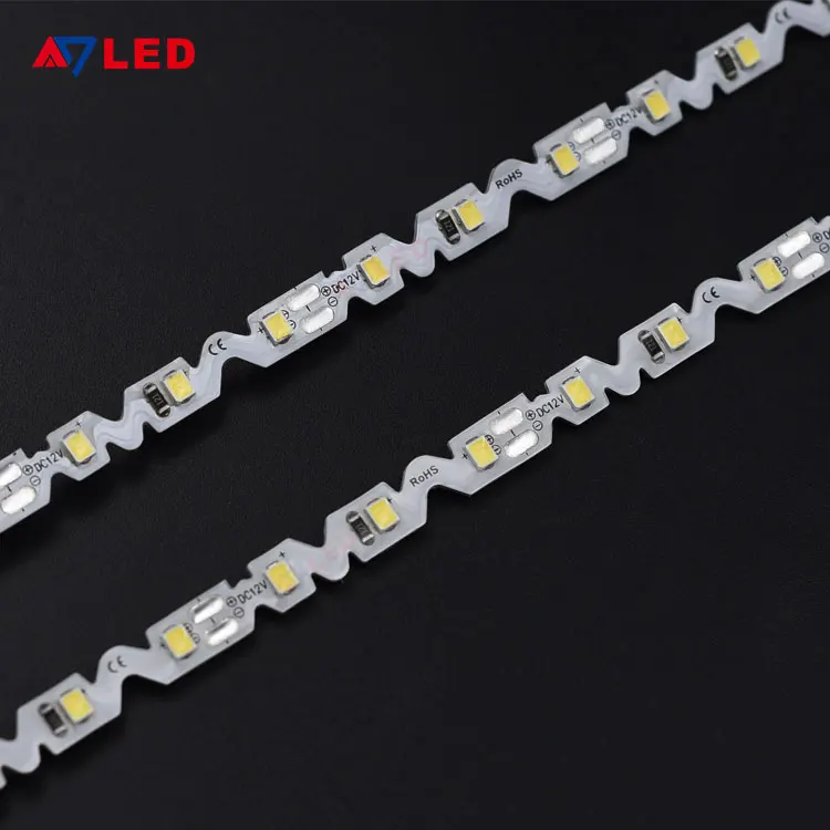 SMD2835 гибкая 72 светодиодов зигзагообразная полоса теплый белый IP65 DC12/24 В 5 м для ультратонких световых коробок вывесок