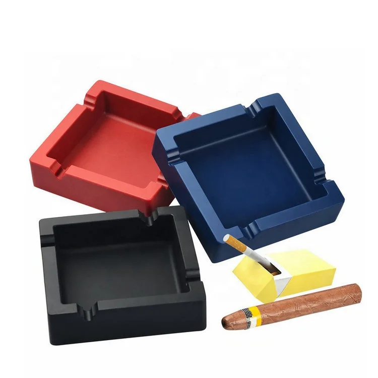 Factory Custom Logo Portable Pocket  Cheap Silicone Square Ashtray Cigar Ashtray