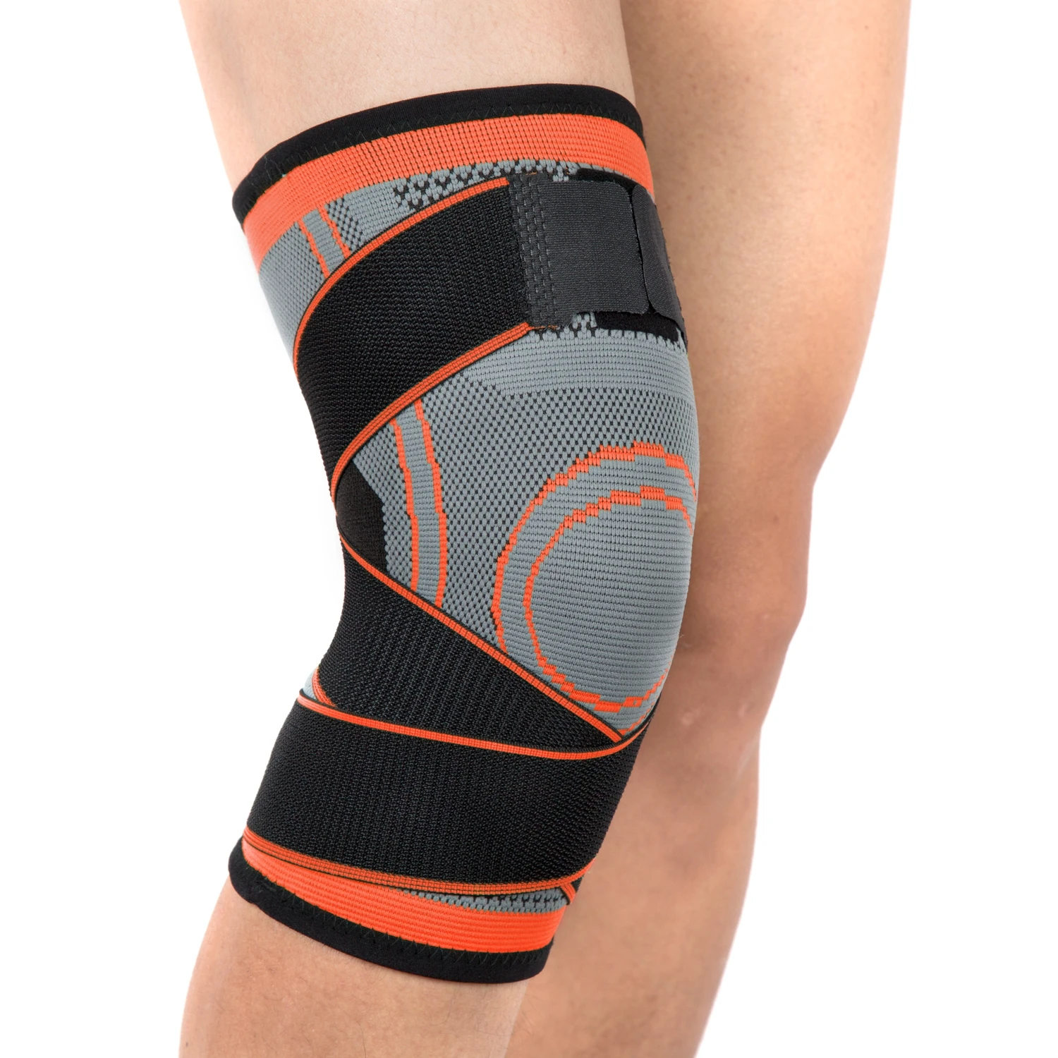 adjustable rom athletics  sports wear orthotics leg brace support calf guard 3D weaving compression knee sleeve