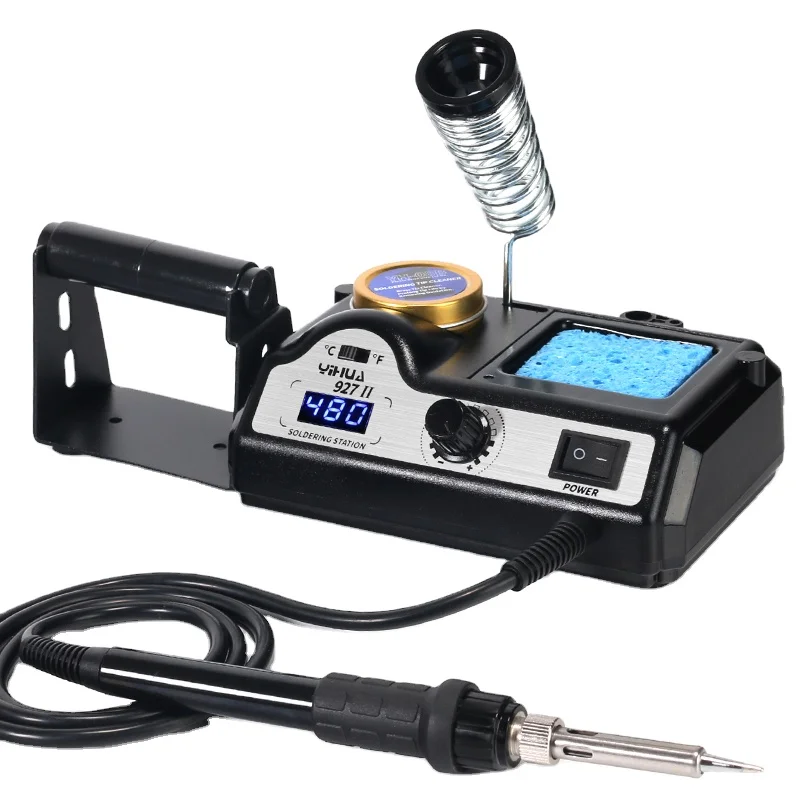 YIHUA 927-II Adjustable Temperature Soldering Iron Station Solder Wire Hanger Solder Iron Holder Spring Soldering Station
