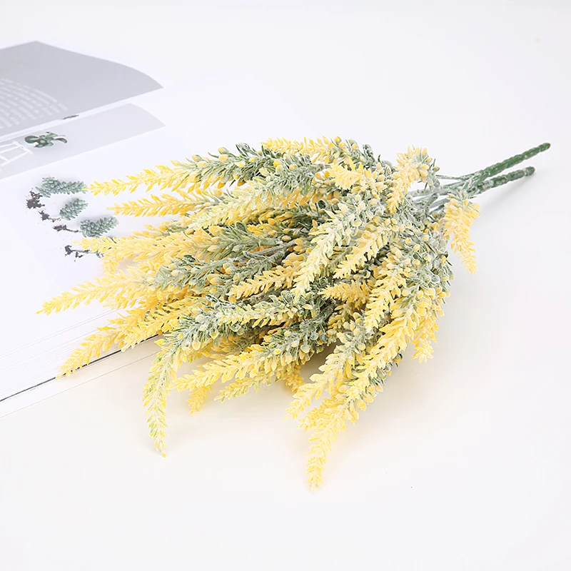 Hot Sale Artificial Flowers Plastic Lavender Flower Bouquet 5 Branches For Outdoor Garden Decoration