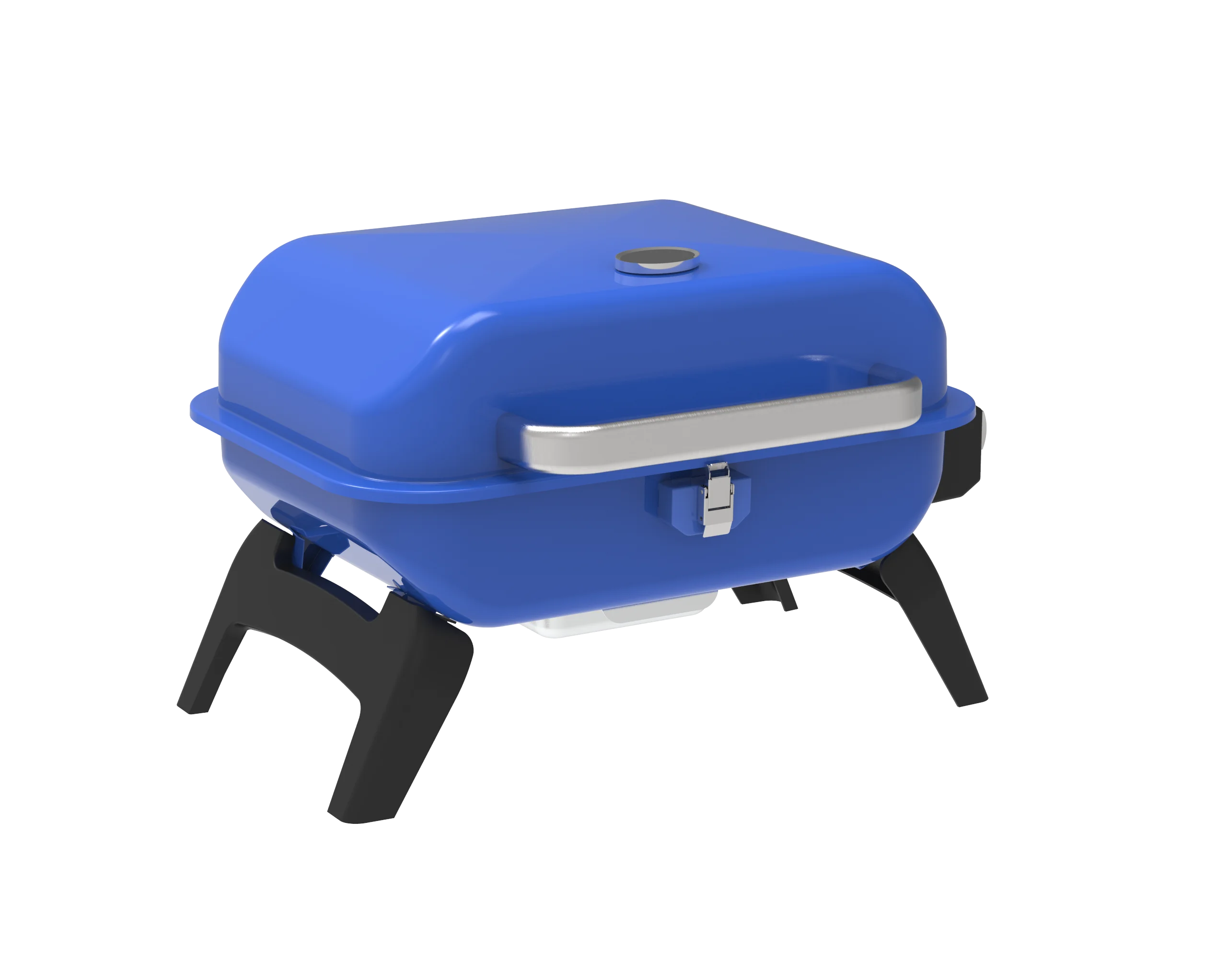 Outdoor Square Tabletop Gas Grill Propane Grill Barbecue Chicken Gas Oven with blue Lid&Trolley BBQ grill