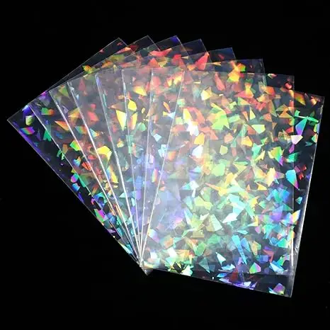 100 pcs Laser Flashing Card Pocket Protector Holographic Idol Photo Sleeves Ultra Super Photocard Protector