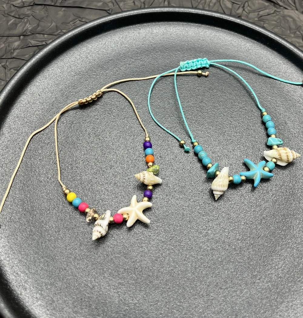 turquoise bead jewelry bangles natural shell  conch beach bracelet