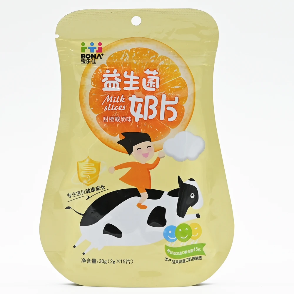 Hot Sale Enhance Immunity Promote Digestion Probiotic Pill Orange Yogurt Chewable Tablet Candy for Sale