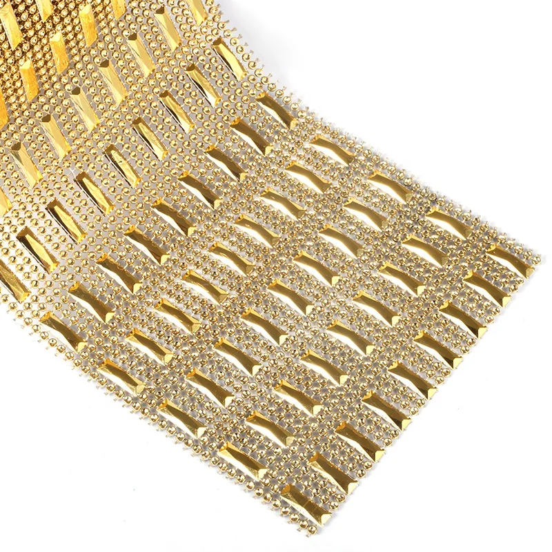 Gold and Silver bendable plastic 24 Rows 10 yards/roll mesh trmming rolls for wedding decor