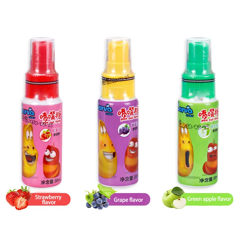 wholesalers fruit flavor creative spray liquid candy spray kids candy spray candy