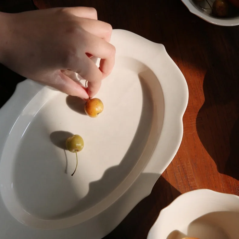 
 Блюдо для рыбы в скандинавском стиле, керамическая обеденная тарелка, в наличии, Прямая продажа с завода  