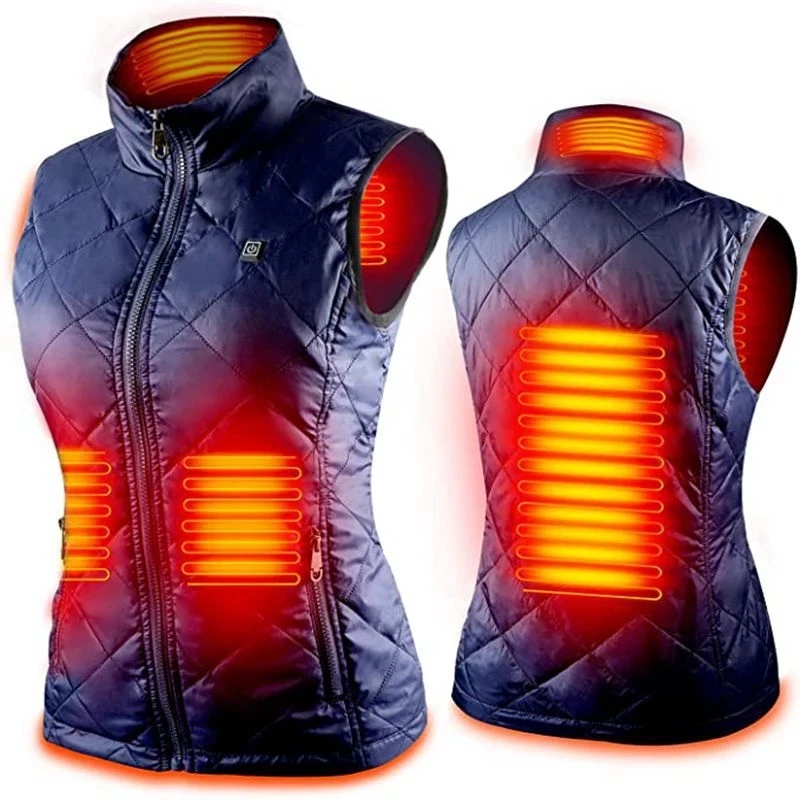 Sidiou Group Autumn Winter Heating Vest Cotton Vest  Flexible Thermal Gilet USB Infrared Electric Heat Vest Women