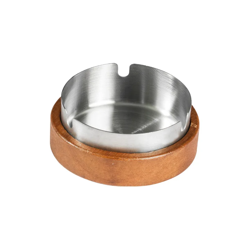 New Design Walnut Wooden Ash tray Windproof Retro Western Style Acacia Wood Cigar Ashtray for Cigarettes