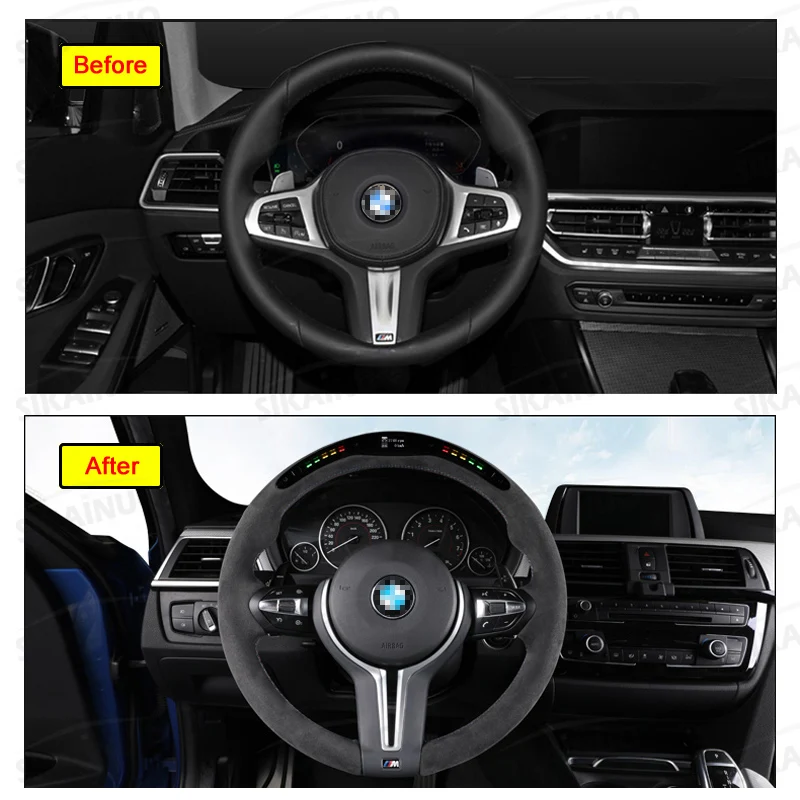 LED Smart Alcantara Steering Wheel Popular Design fit for E90 E91 E92 E93 E70 E71 E72 E89 E84 ( 3 Series X1 X5 X6 Z4 )