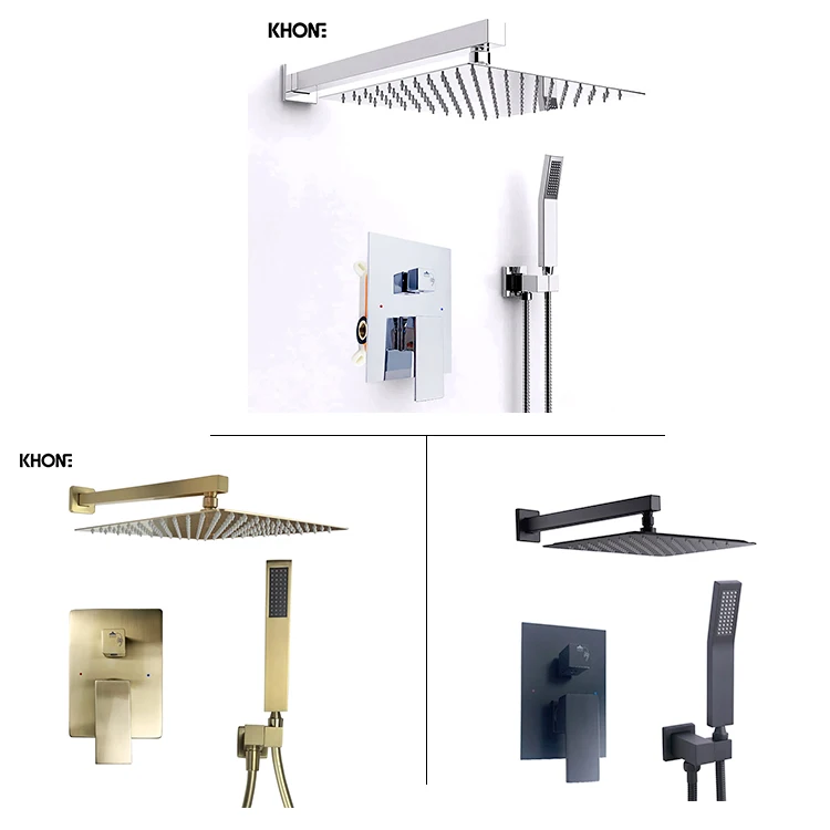 faucets wholesale luxury wall mount shower faucets Brass concealed rain shower set