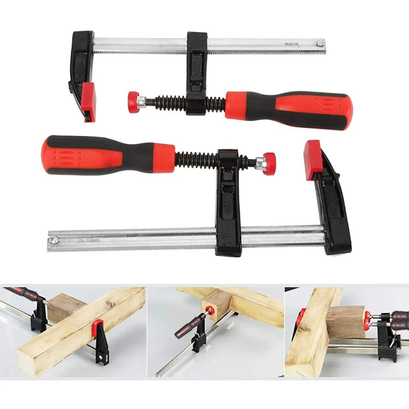 Hot selling  F Wood Pipe Clamps  Heavy Duty Woodworking F Clamp with Fast Action Sliding and Solid Rubber Grip Handle