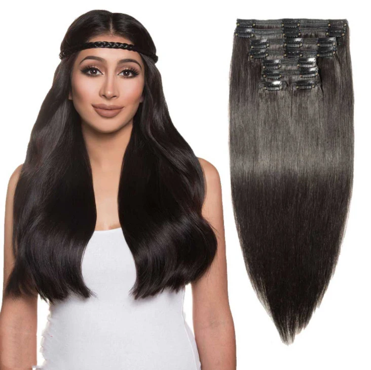 2021 new fashion easy to be beautiful human hair extension hair clip wig bone straight human hair lace wig rambut palsu peruca