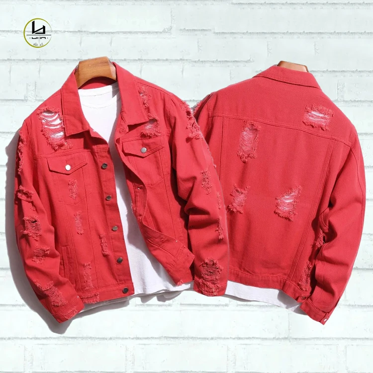 Новые модные куртки, мужская повседневная рваная джинсовая куртка большого размера, мужские джинсовые куртки на заказ