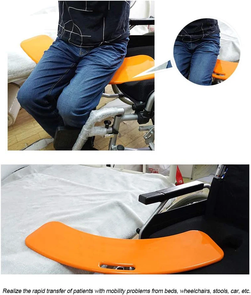 Curved Transfer Board Patient Slide Assist Device for Transferring Patient from Wheelchair to Bed, Bathtub Transport Platform