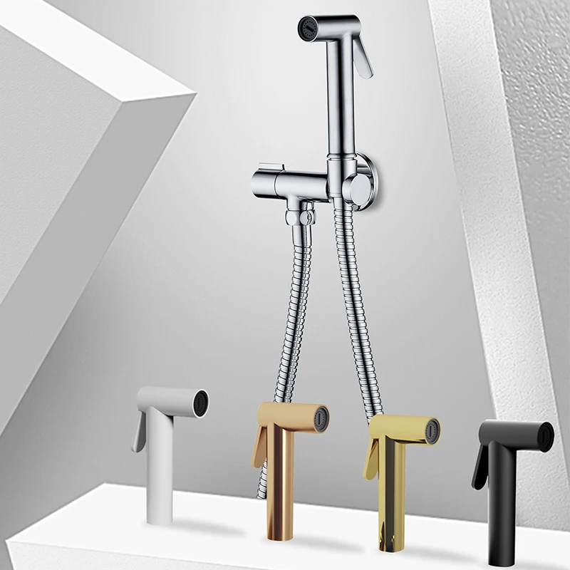 Handheld Bidet Sprayer Set Spray Brushed Gold Shower Handheld Toilet Bidet Faucet Sprayer Nozzle Self Cleaning