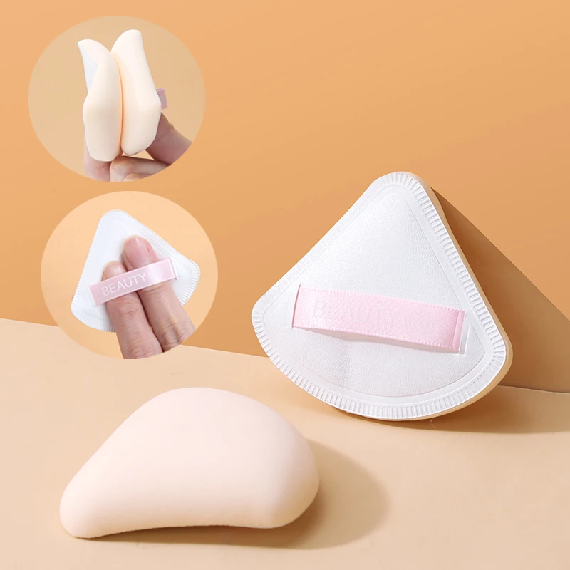 LMLTOP Wholesale Cute Pink Boxed Makeup Sponge Puff Woman 2pcs Set Triangle Shape Latex Free Cosmetic Puff For Female Sy1001