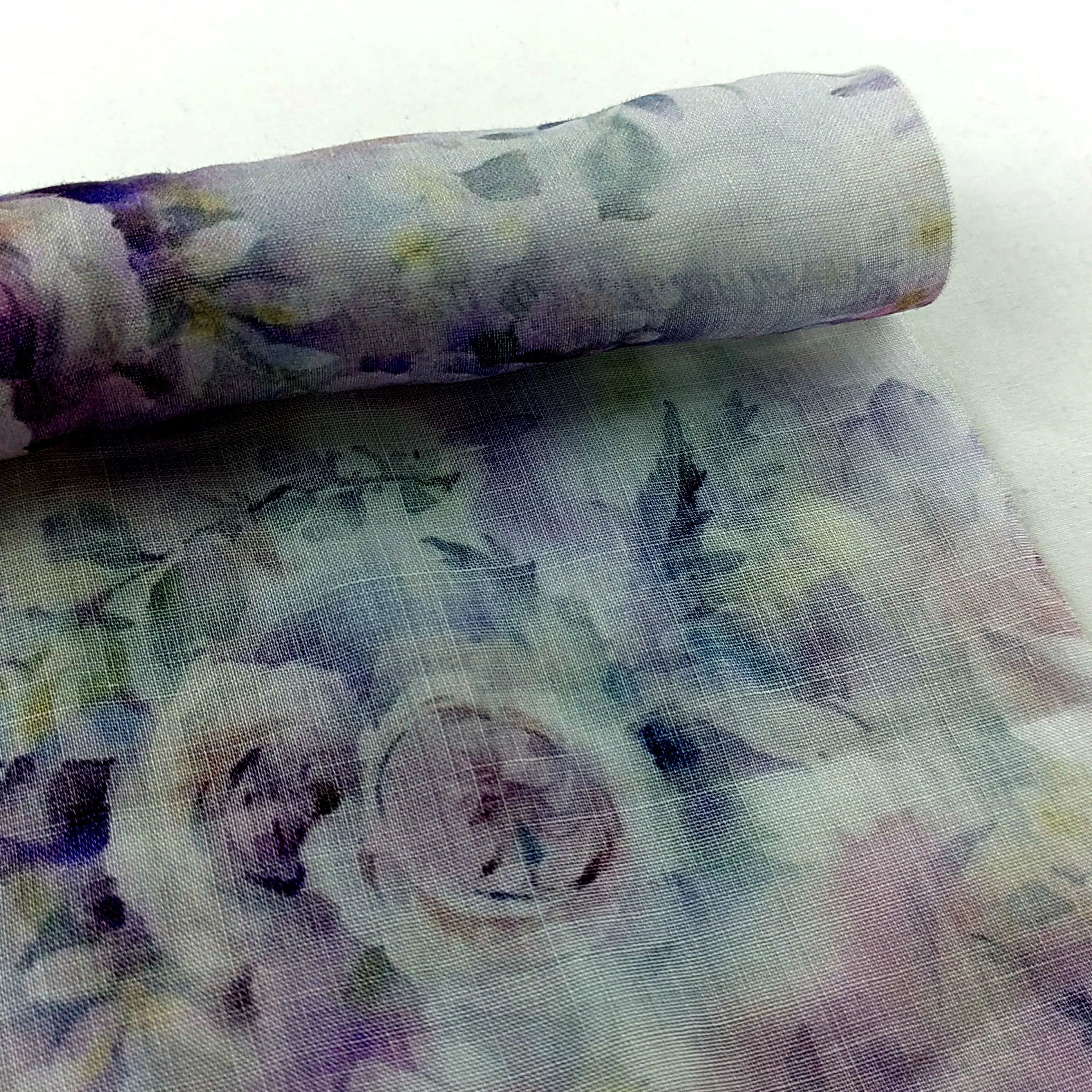 Popular High Quality Ramie Linen Fabric Breathable Summer Thin Skirt Fabric Digital Print Ramie Printed Fabric For Clothing